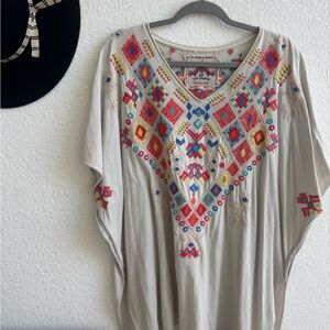 Embroidered Beige Top